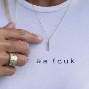 14K Yellow Gold Gothic Gemini 18" Necklace